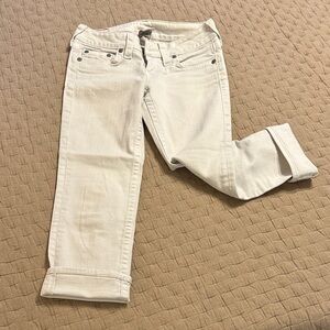 True Religion White Capris Jeans